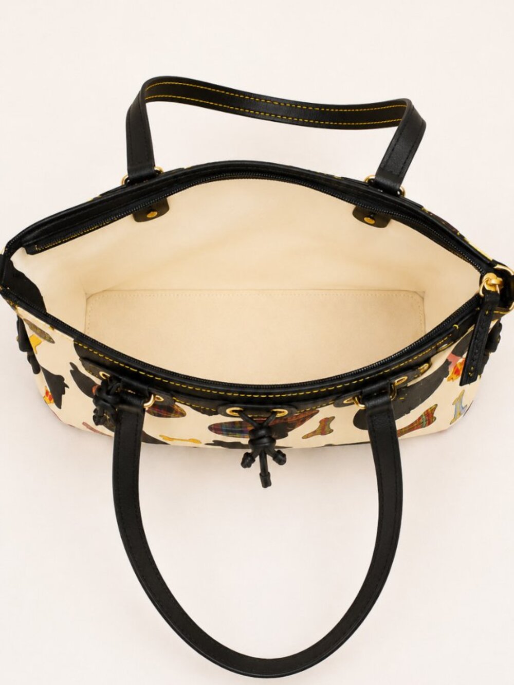 Dooney & Bourke Scottie Dog Print Tote Shoulder Bag USA Vintage Coated Canvas - Picture 10 of 11